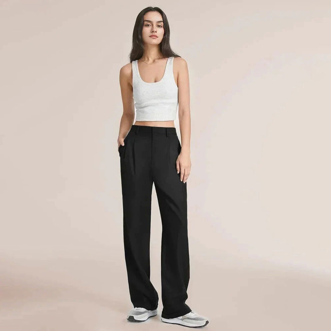 Women - High-Waisted Trousers - Stylish Design for Fashion - Trendy & Comfortable Fashion Essential