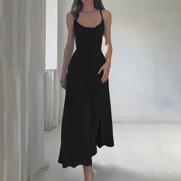 Elegant maxi dress with draping