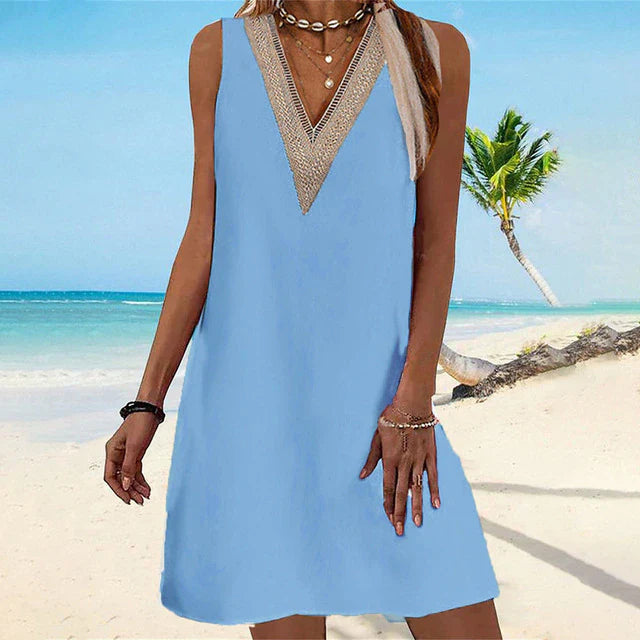 Elegant V-neck waistcoat dress