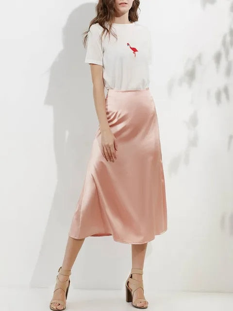 Satin silk skirt