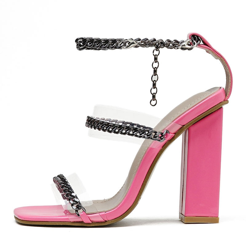 Women' s- Stylish Square Heel Sandals - Durable Design - Perfect for Any Occasion - Comfortable Footwear