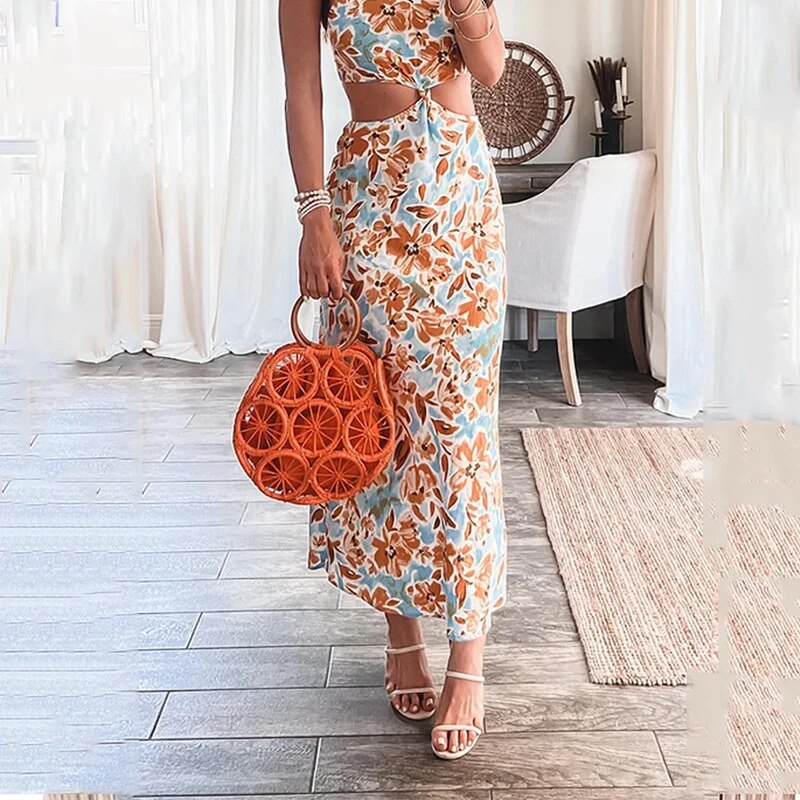 Floral print summer dress