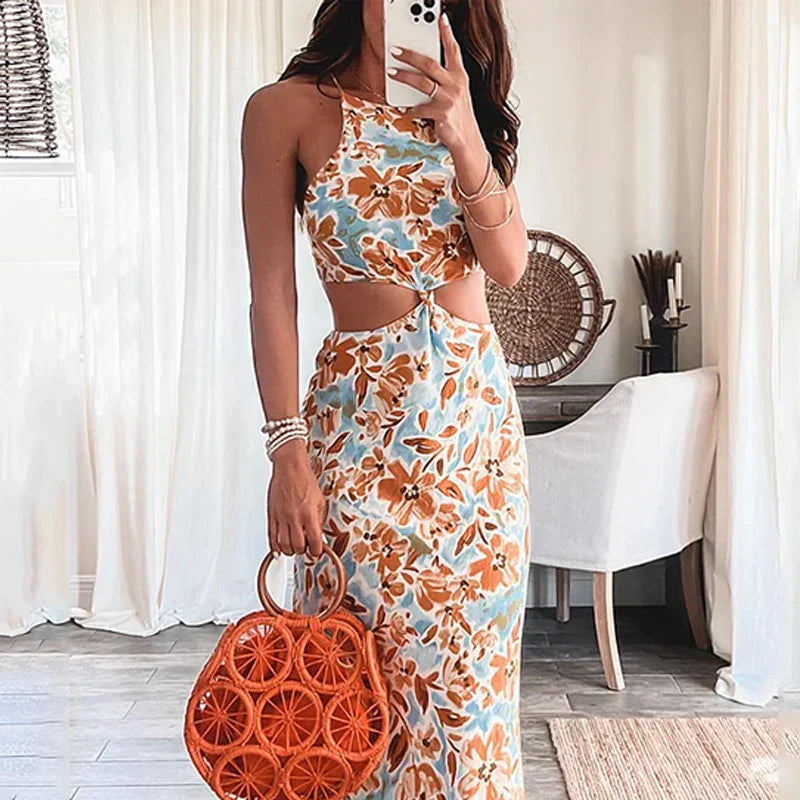 Floral print summer dress