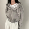 Oversized zip-up hoodie for women