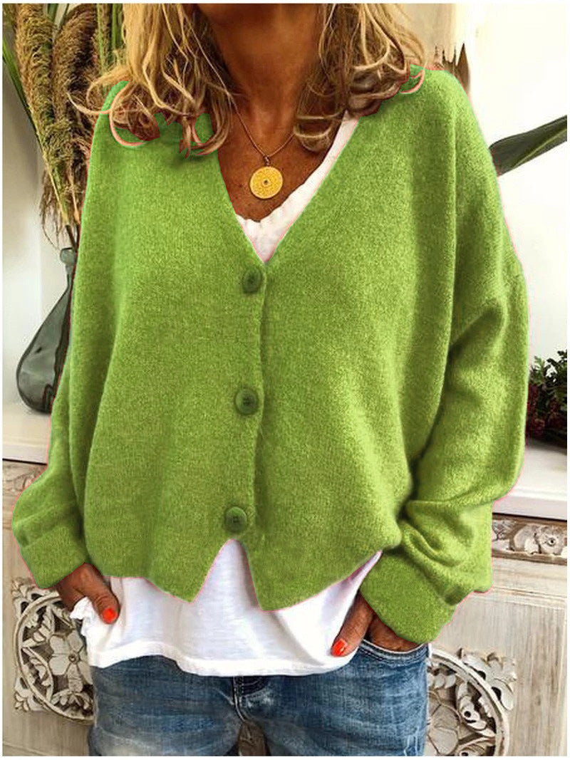 Women's - Cozy Cardigan - Soft Material - V Neck - Comfort and Style