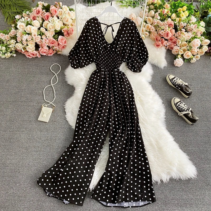 Jumpsuit with polka dot pattern – Nouvo London