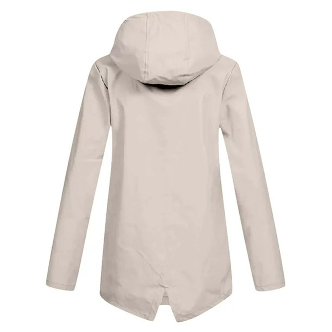 Long mackintosh with hood for women