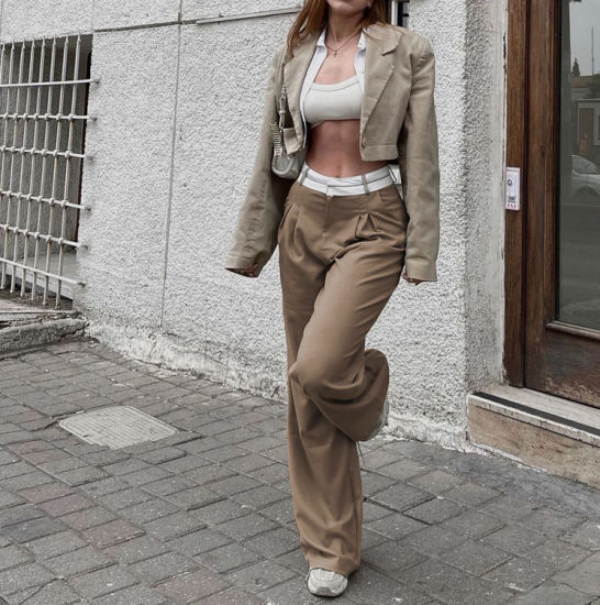 Women's - Fashion Linen Trousers - Stylish & Comfortable - Perfect Summer Wardrobe Essential