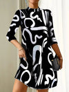 Ladies printed long sleeve mini dress