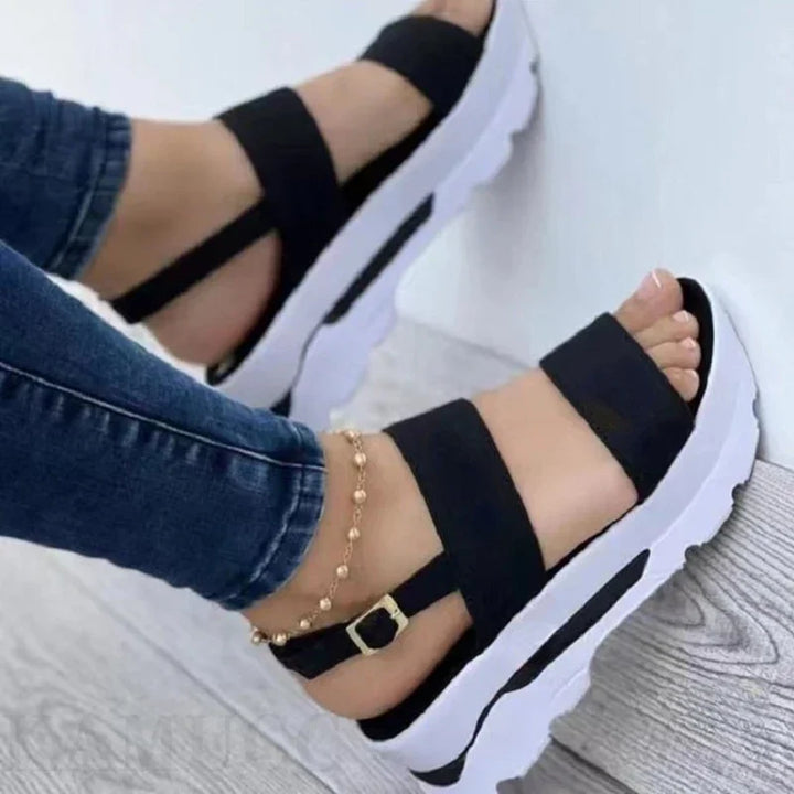 Stylish summer wedge heel sandals