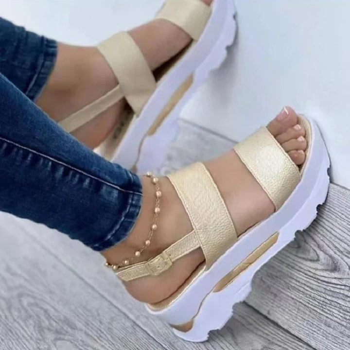 Stylish summer wedge heel sandals