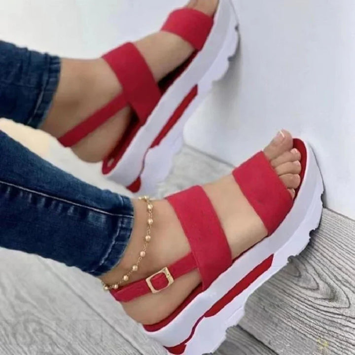 Stylish summer wedge heel sandals