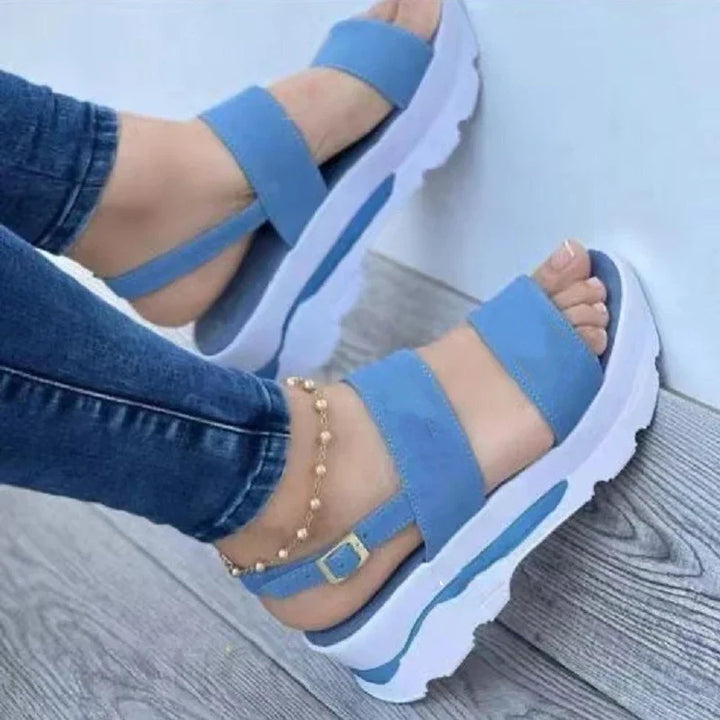 Stylish summer wedge heel sandals