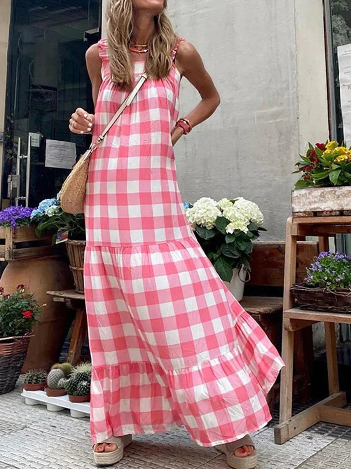 Pink summer boho dress