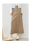 New elegant long khaki skirt in French style