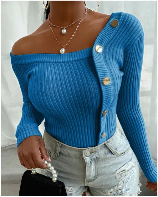 Strapless knitted jumper