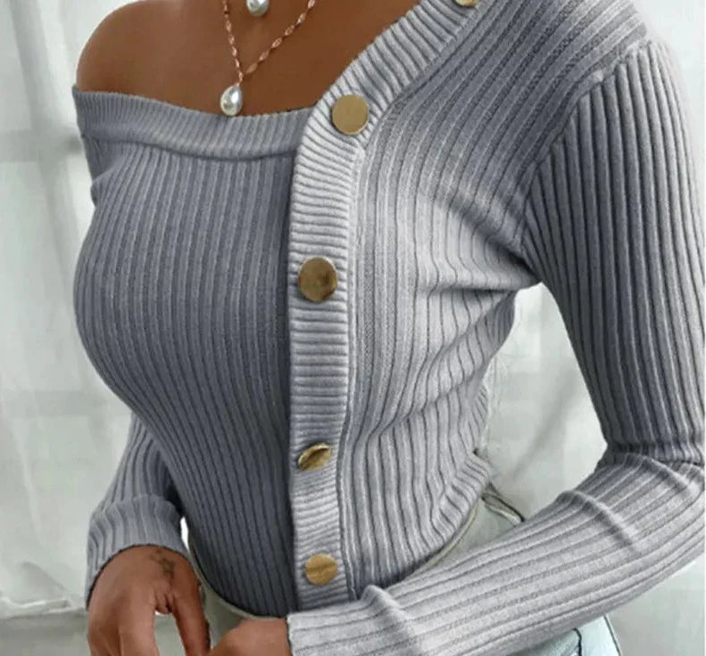 Strapless knitted jumper