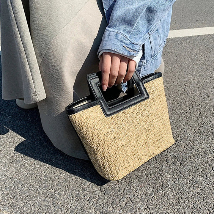 Chic textured clutch with eye-catching handle