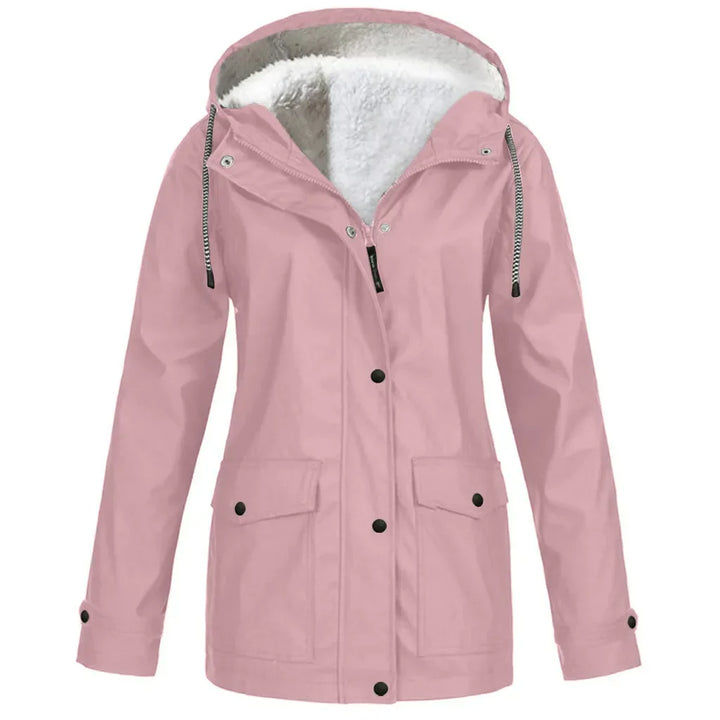 Wind and waterproof outdoor jacket with fleece lining