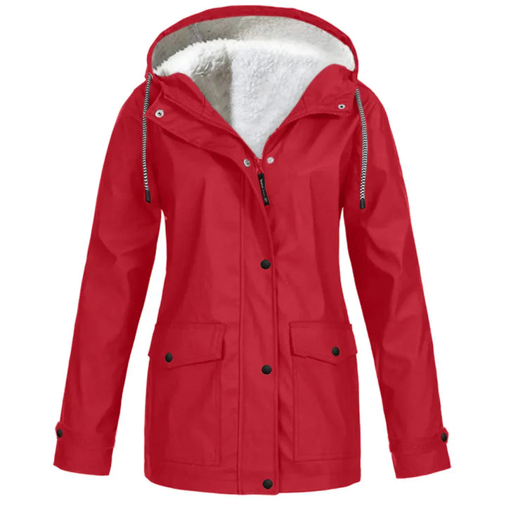 Wind and waterproof outdoor jacket with fleece lining