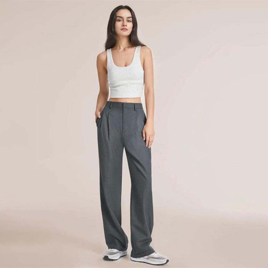 Women - High-Waisted Trousers - Stylish Design for Fashion - Trendy & Comfortable Fashion Essential