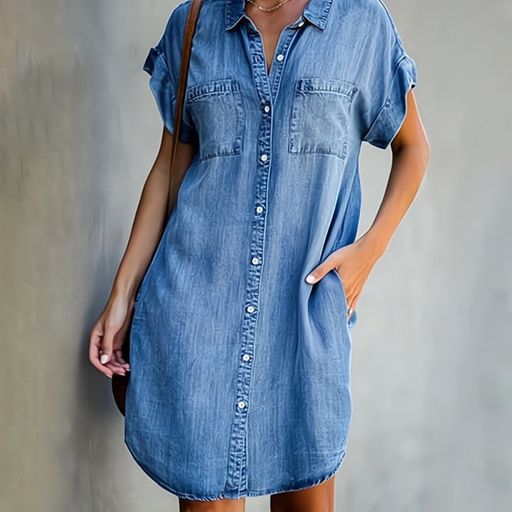 Modern short denim dress