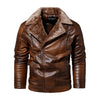 Leather Jacket Men with Fleece