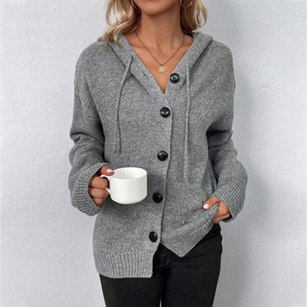 Women's - Hooded Knit Cardigan - Cosy & Stylish