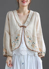 Embroidered cardigan with V-neck