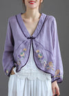 Embroidered cardigan with V-neck