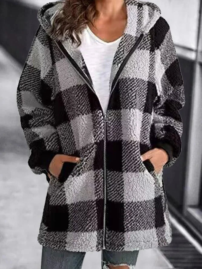 Georgia™ Loose checked oversized coat
