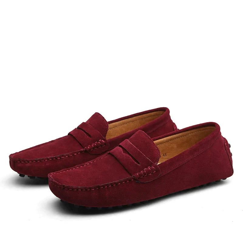 Italian-style suede loafers