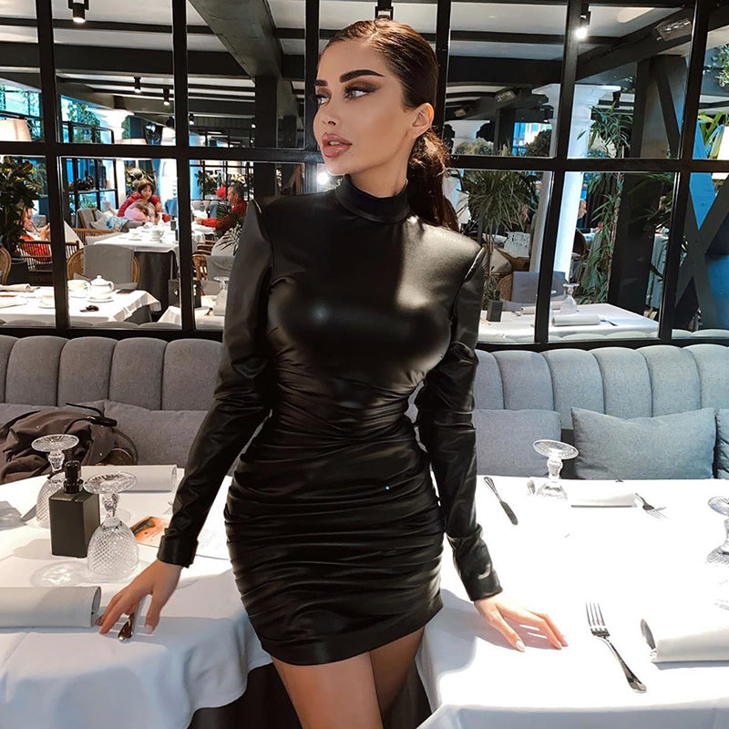 Chic fit leather dress