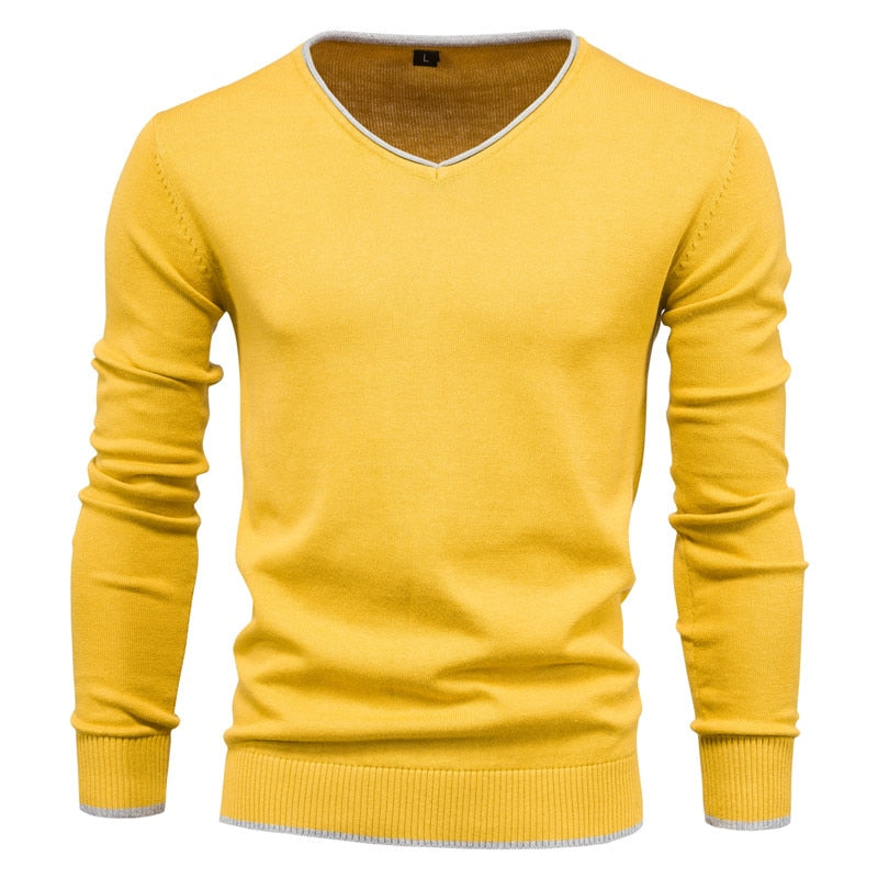 Men's – Sweater – Slim Fit V-Neck – Modern Style