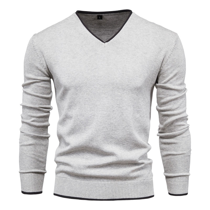 Men's – Sweater – Slim Fit V-Neck – Modern Style