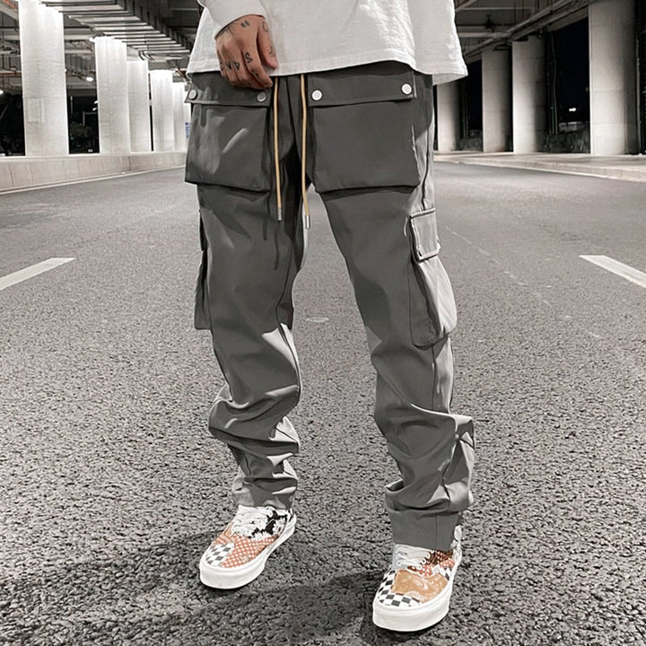 Utility cargo trousers with oversized pockets