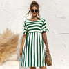 Dress With Striped Sleeves