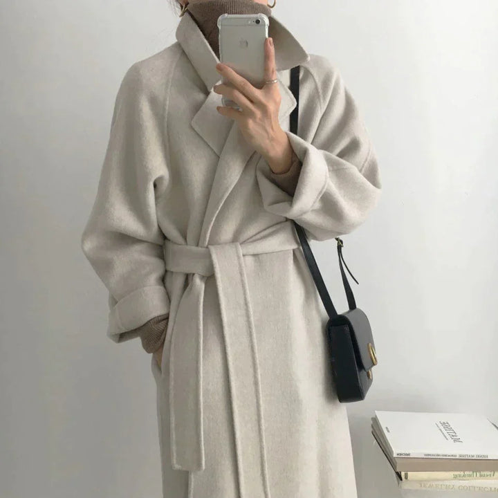 Classic warm long winter coat for women