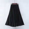 Women's fashion with elasticated high waist and pleated A-line cut