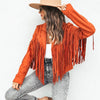 Suede jacket with fringes | Women's tasselled cardigan for trendy outfits