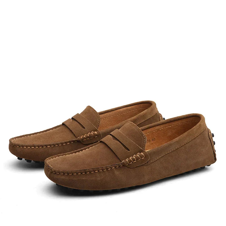 Italian-style suede loafers