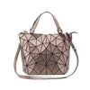 Structured carrier bag with geometric pattern