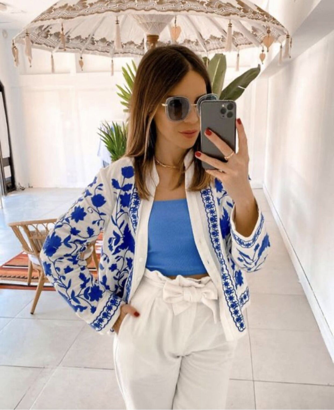 Boho cotton crop jacket