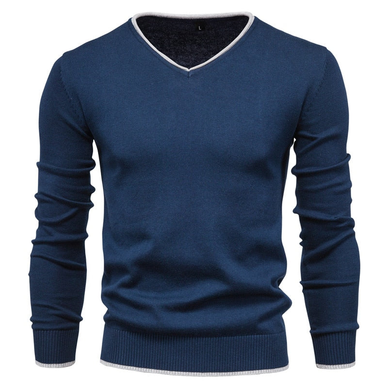 Men's – Sweater – Slim Fit V-Neck – Modern Style
