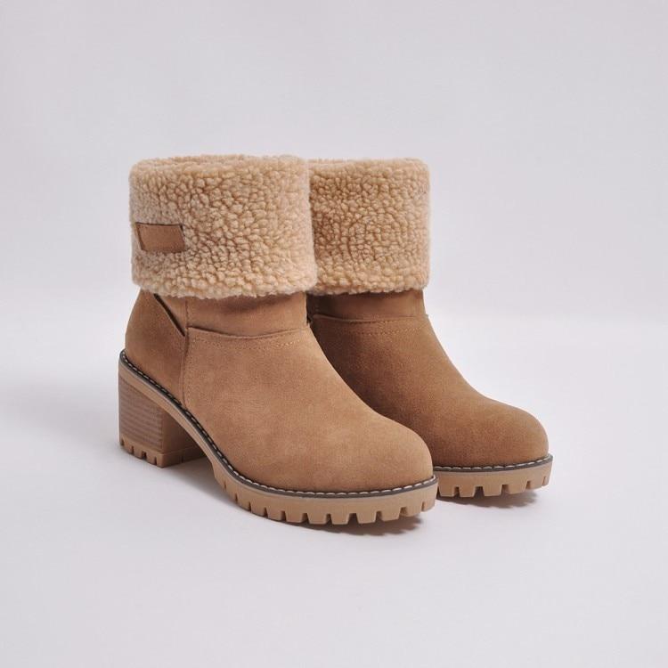 Warm winter boots made from winter fur