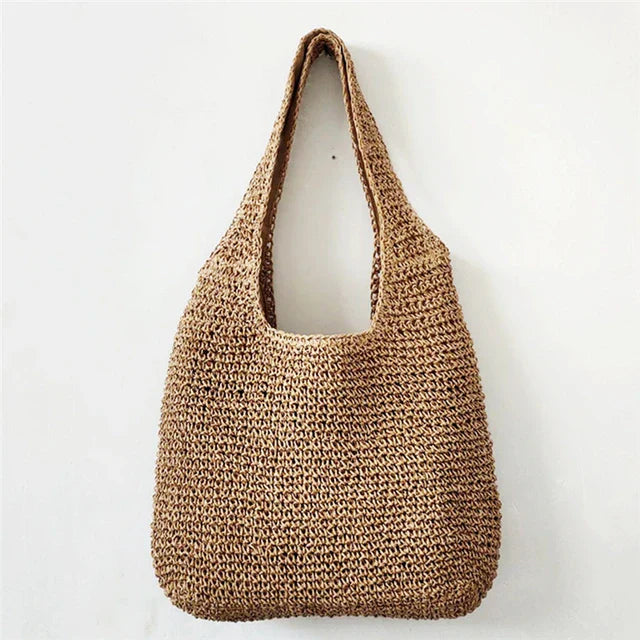 Large woven shoulder bag for women