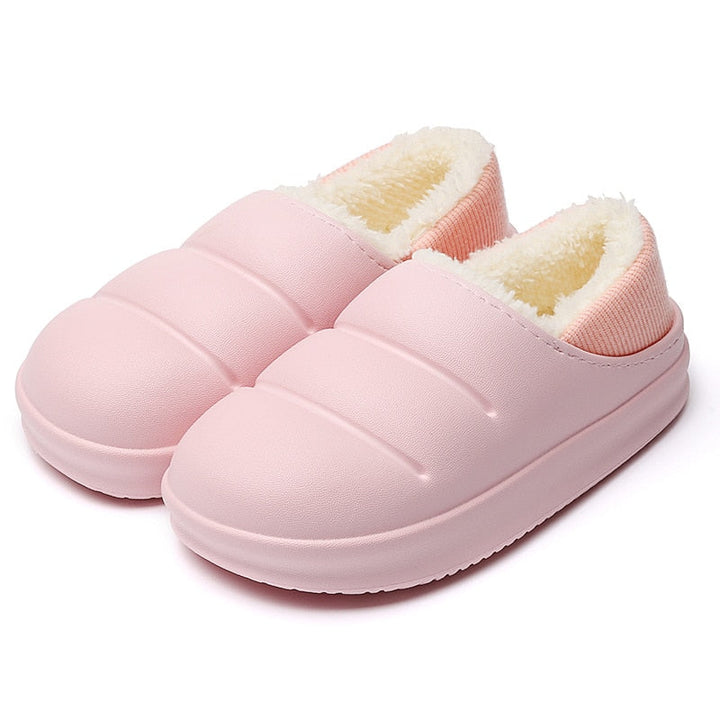 Women's waterproof warm plush slippers