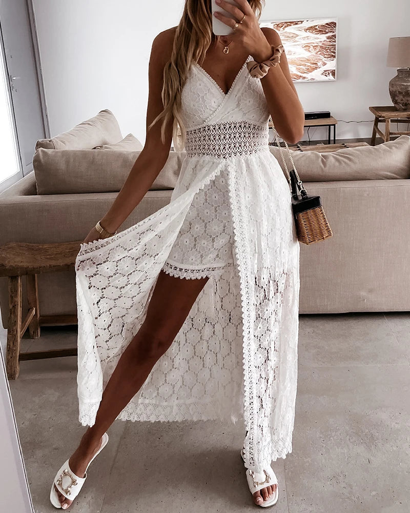 Jumpsuit with lace print