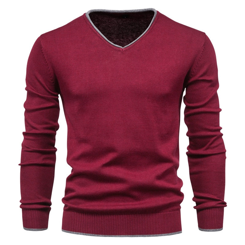 Men's – Sweater – Slim Fit V-Neck – Modern Style