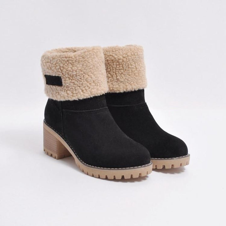 Warm winter boots made from winter fur